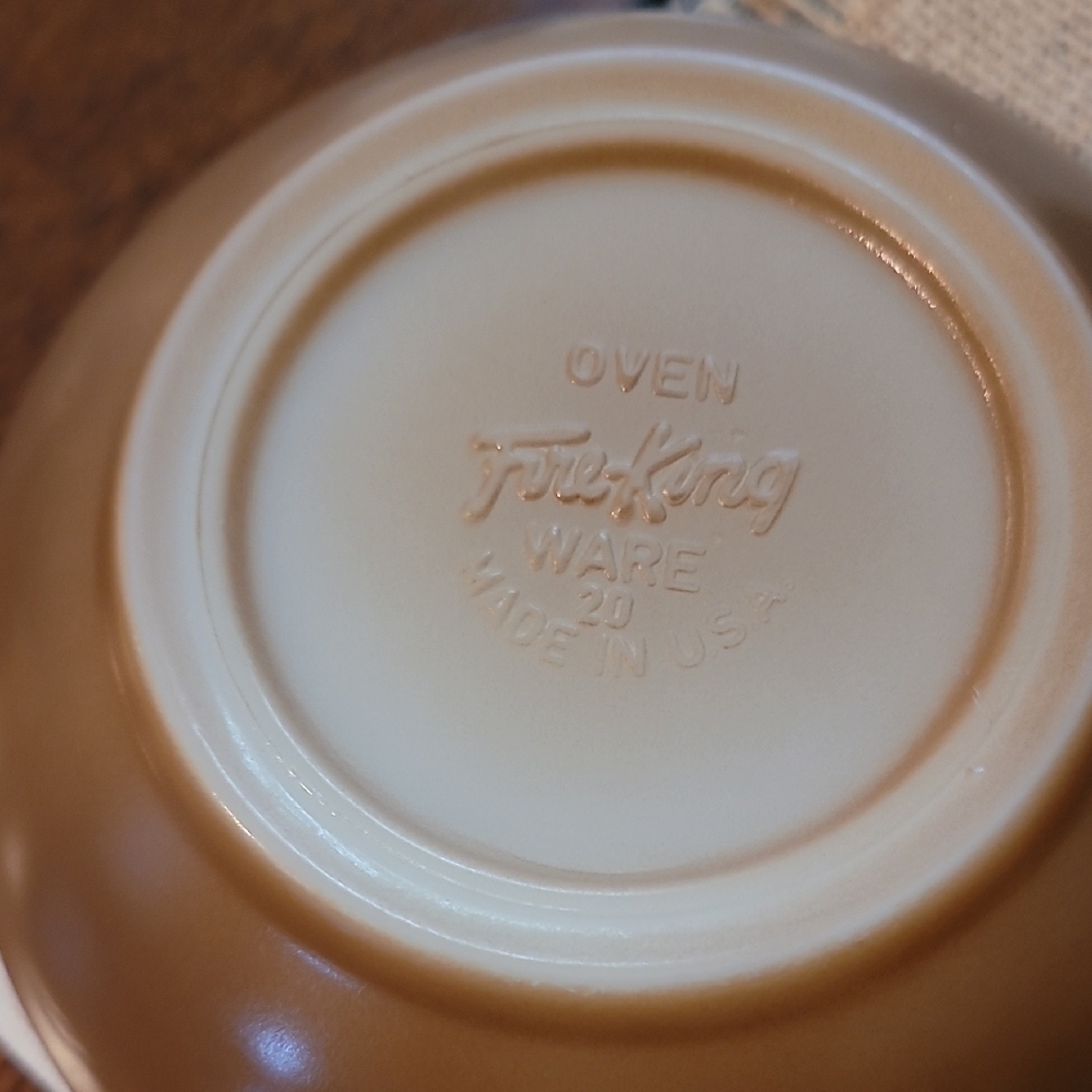 Fire King Tan and Cream Bowl - Picture 3 of 4